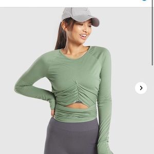 gymshark power down long sleeve crop top